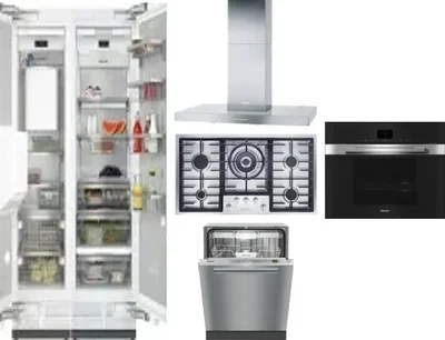 6 Piece Package Includes Refrigerator, Freezer, Cooktop, Wall Oven, Hood And Dishwasher
