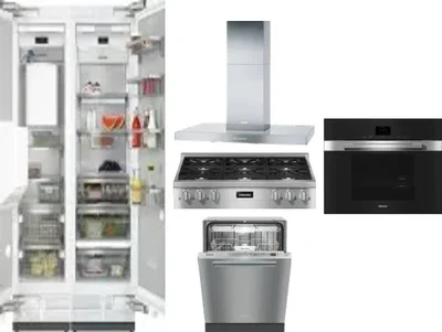 6 Piece Package Includes Refrigerator, Freezer, Cooktop, Wall Oven, Hood And Dishwasher
