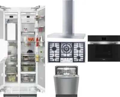 6 Piece Package Includes Refrigerator, Freezer, Cooktop, Wall Oven, Hood And Dishwasher