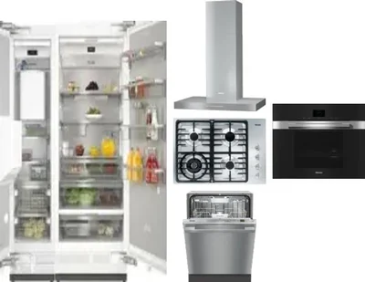 6 Piece Package Includes Refrigerator, Freezer, Cooktop, Wall Oven, Hood And Dishwasher