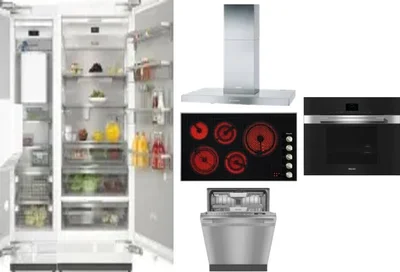 6 Piece Package Includes Refrigerator, Freezer, Cooktop, Wall Oven, Hood And Dishwasher