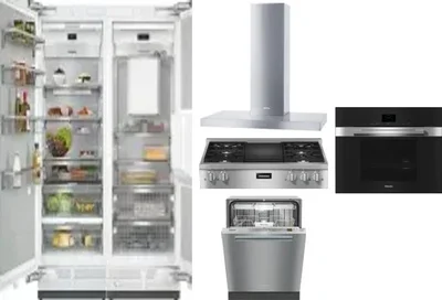 6 Piece Package Includes Refrigerator, Freezer, Cooktop, Wall Oven, Hood And Dishwasher