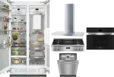 6 Piece Package Includes Refrigerator, Freezer, Cooktop, Wall Oven, Hood And Dishwasher