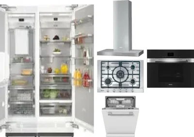 6 Piece Package Includes Refrigerator, Freezer, Cooktop, Wall Oven, Hood And Dishwasher