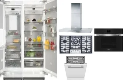6 Piece Package Includes Refrigerator, Freezer, Cooktop, Wall Oven, Hood And Dishwasher