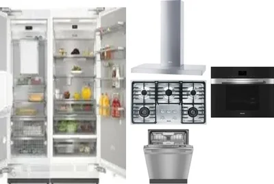 6 Piece Package Includes Refrigerator, Freezer, Cooktop, Wall Oven, Hood And Dishwasher