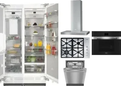6 Piece Package Includes Refrigerator, Freezer, Cooktop, Wall Oven, Hood And Dishwasher