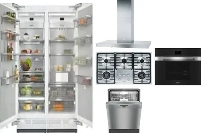 6 Piece Package Includes Refrigerator, Freezer, Cooktop, Wall Oven, Hood And Dishwasher