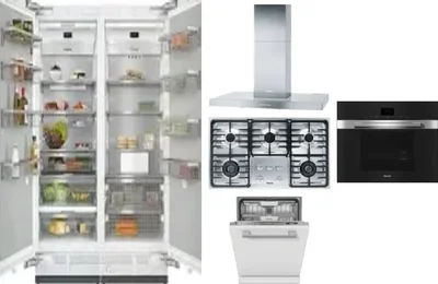 6 Piece Package Includes Refrigerator, Freezer, Cooktop, Wall Oven, Hood And Dishwasher