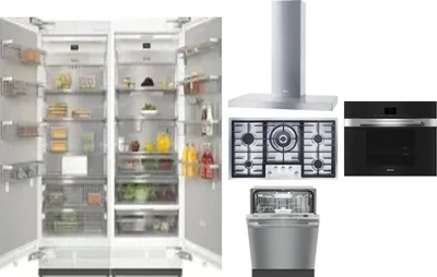 6 Piece Package Includes Refrigerator, Freezer, Cooktop, Wall Oven, Hood And Dishwasher