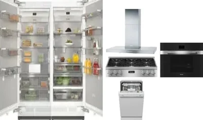 6 Piece Package Includes Refrigerator, Freezer, Cooktop, Wall Oven, Hood And Dishwasher