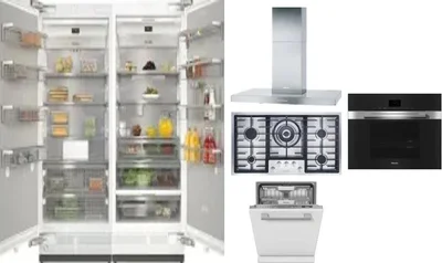 6 Piece Package Includes Refrigerator, Freezer, Cooktop, Wall Oven, Hood And Dishwasher