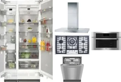 6 Piece Package Includes Refrigerator, Freezer, Cooktop, Wall Oven, Hood And Dishwasher