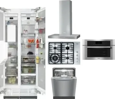 6 Piece Package Includes Refrigerator, Freezer, Cooktop, Wall Oven, Hood And Dishwasher