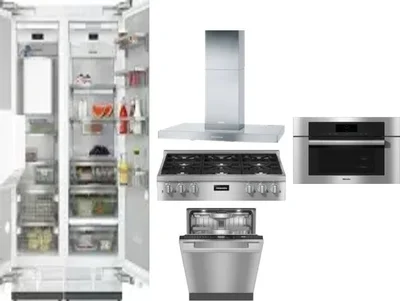 6 Piece Package Includes Refrigerator, Freezer, Cooktop, Wall Oven, Hood And Dishwasher
