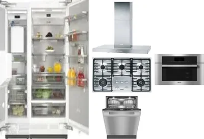 6 Piece Package Includes Refrigerator, Freezer, Cooktop, Wall Oven, Hood And Dishwasher