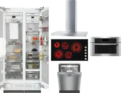 6 Piece Package Includes Refrigerator, Freezer, Cooktop, Wall Oven, Hood And Dishwasher