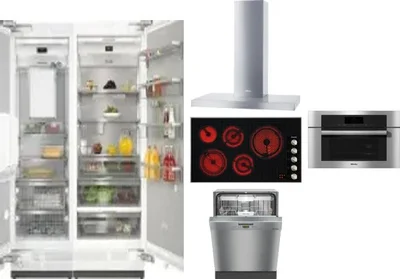 6 Piece Package Includes Refrigerator, Freezer, Cooktop, Wall Oven, Hood And Dishwasher