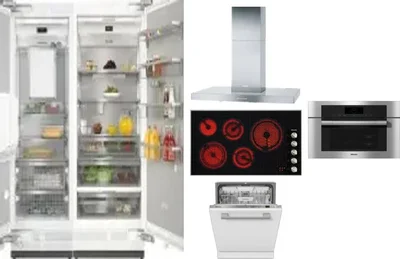 6 Piece Package Includes Refrigerator, Freezer, Cooktop, Wall Oven, Hood And Dishwasher
