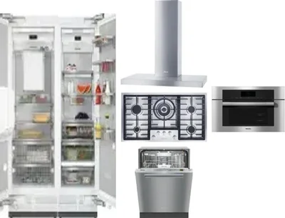6 Piece Package Includes Refrigerator, Freezer, Cooktop, Wall Oven, Hood And Dishwasher