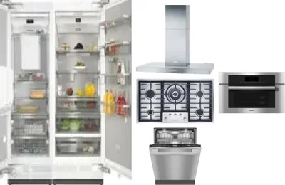 6 Piece Package Includes Refrigerator, Freezer, Cooktop, Wall Oven, Hood And Dishwasher