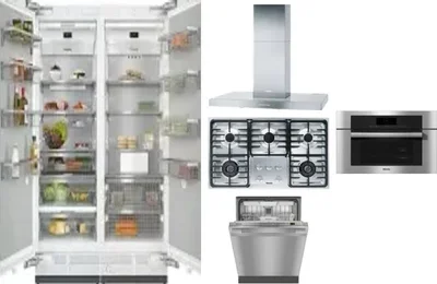 6 Piece Package Includes Refrigerator, Freezer, Cooktop, Wall Oven, Hood And Dishwasher