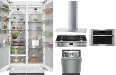 6 Piece Package Includes Refrigerator, Freezer, Cooktop, Wall Oven, Hood And Dishwasher