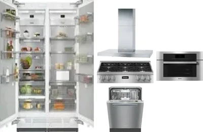 6 Piece Package Includes Refrigerator, Freezer, Cooktop, Wall Oven, Hood And Dishwasher