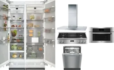 6 Piece Package Includes Refrigerator, Freezer, Cooktop, Wall Oven, Hood And Dishwasher