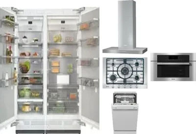 6 Piece Package Includes Refrigerator, Freezer, Cooktop, Wall Oven, Hood And Dishwasher
