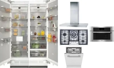 6 Piece Package Includes Refrigerator, Freezer, Cooktop, Wall Oven, Hood And Dishwasher