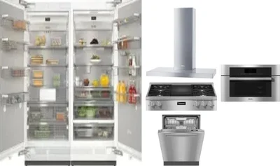 6 Piece Package Includes Refrigerator, Freezer, Cooktop, Wall Oven, Hood And Dishwasher