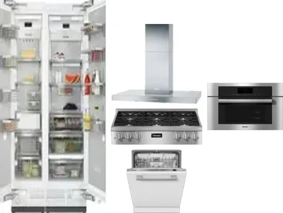 6 Piece Package Includes Refrigerator, Freezer, Cooktop, Wall Oven, Hood And Dishwasher
