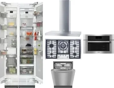 6 Piece Package Includes Refrigerator, Freezer, Cooktop, Wall Oven, Hood And Dishwasher
