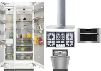 6 Piece Package Includes Refrigerator, Freezer, Cooktop, Wall Oven, Hood And Dishwasher