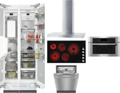 6 Piece Package Includes Refrigerator, Freezer, Cooktop, Wall Oven, Hood And Dishwasher