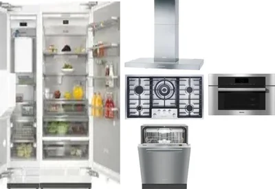 6 Piece Package Includes Refrigerator, Freezer, Cooktop, Wall Oven, Hood And Dishwasher