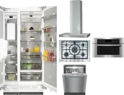 6 Piece Package Includes Refrigerator, Freezer, Cooktop, Wall Oven, Hood And Dishwasher