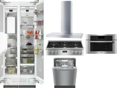 6 Piece Package Includes Refrigerator, Freezer, Cooktop, Wall Oven, Hood And Dishwasher