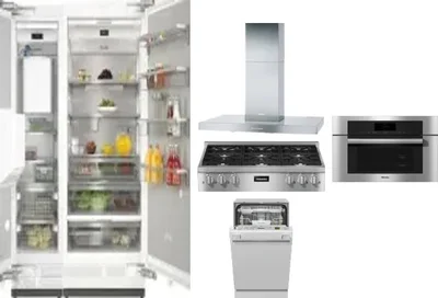 6 Piece Package Includes Refrigerator, Freezer, Cooktop, Wall Oven, Hood And Dishwasher
