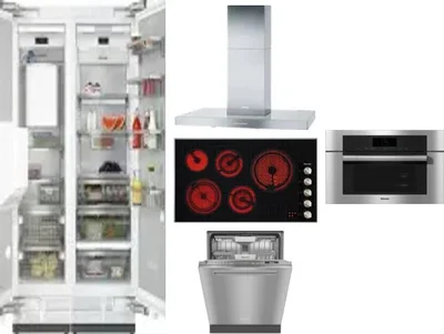 6 Piece Package Includes Refrigerator, Freezer, Cooktop, Wall Oven, Hood And Dishwasher