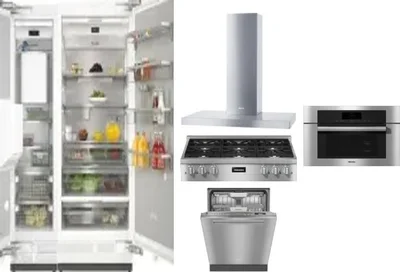 6 Piece Package Includes Refrigerator, Freezer, Cooktop, Wall Oven, Hood And Dishwasher