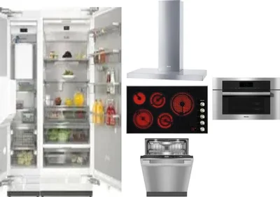 6 Piece Package Includes Refrigerator, Freezer, Cooktop, Wall Oven, Hood And Dishwasher