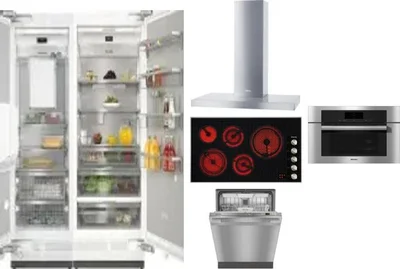 6 Piece Package Includes Refrigerator, Freezer, Cooktop, Wall Oven, Hood And Dishwasher