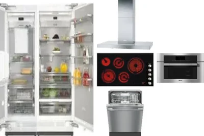 6 Piece Package Includes Refrigerator, Freezer, Cooktop, Wall Oven, Hood And Dishwasher
