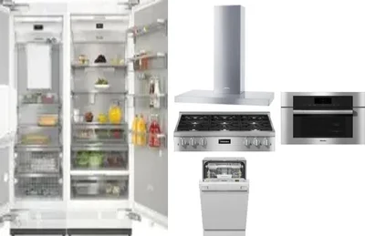 6 Piece Package Includes Refrigerator, Freezer, Cooktop, Wall Oven, Hood And Dishwasher