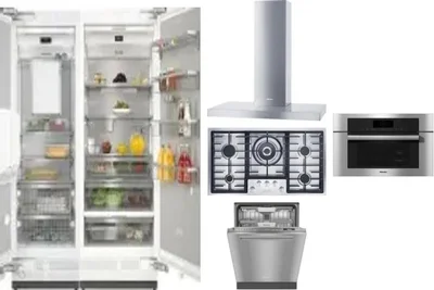 6 Piece Package Includes Refrigerator, Freezer, Cooktop, Wall Oven, Hood And Dishwasher