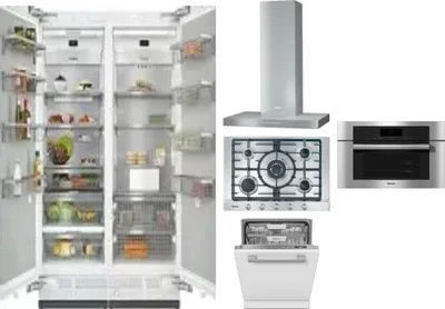 6 Piece Package Includes Refrigerator, Freezer, Cooktop, Wall Oven, Hood And Dishwasher