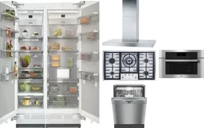 6 Piece Package Includes Refrigerator, Freezer, Cooktop, Wall Oven, Hood And Dishwasher