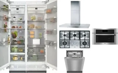 6 Piece Package Includes Refrigerator, Freezer, Cooktop, Wall Oven, Hood And Dishwasher